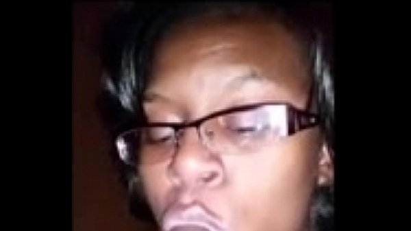 Ebony head swallowing cum