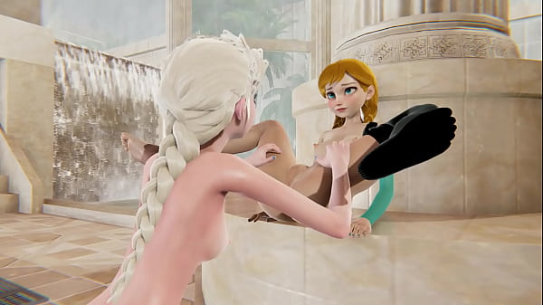 Frozen Elsa e Anna transando por dois