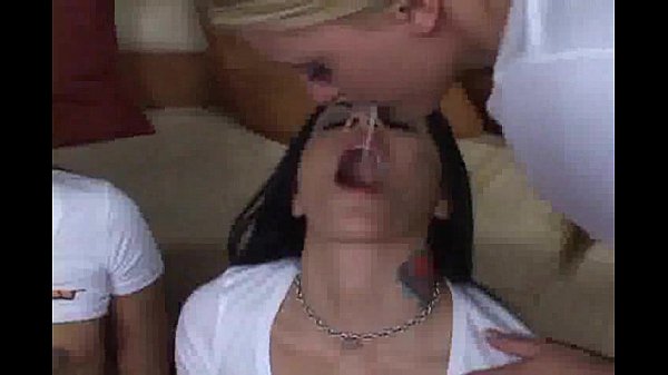 Lesbian spit and swallow