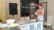 Nudist autochthonous Regina Noir makes a salad. Uncover maid. Uncover housewife. 2