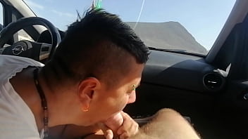 Girlfriend swallow in car